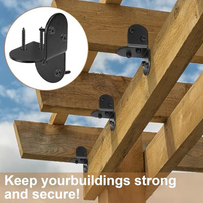 Zonon 12 Pcs 2" Rafter Clips Brackets with 72 Screws Black Roof Connectors