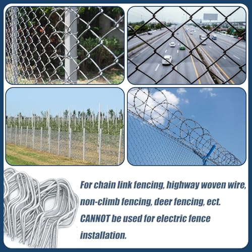 Hicarer 400 Pcs T Post Metal Wire Fence Clips, 11 Gauge Steel Fence Ties - size: 11 Gauge