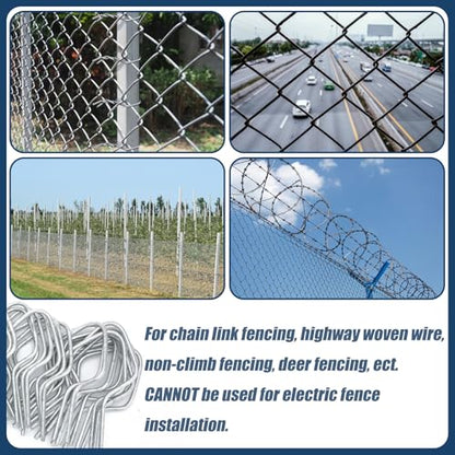 Hicarer 400 Pcs T Post Metal Wire Fence Clips, 11 Gauge Steel Fence Ties - size: 11 Gauge