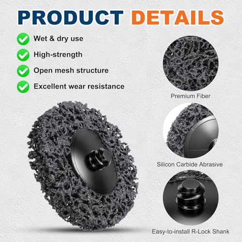 10 Pcs 3" Medium Grit Diamond Quick Change Easy Stripping Discs