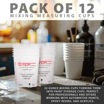 Custom Shop Paint Mixing Cups, 32-Ounce, 12 Pack, Plastic Measuring Cups - style: 12 Cups