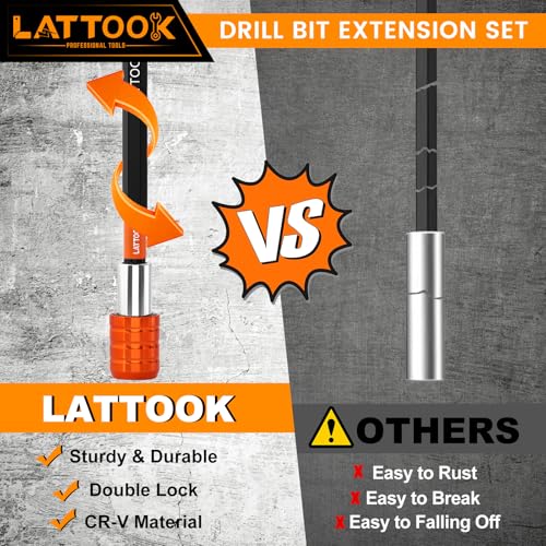 4-Pieces Drill Bit Extension Set (2-3/8", 4", 6", 12'' Long)