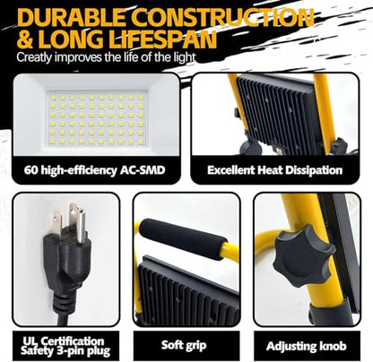 22000Lumen LED Work Lights with Stand (yellow-1-head) - style: yellow-1-head