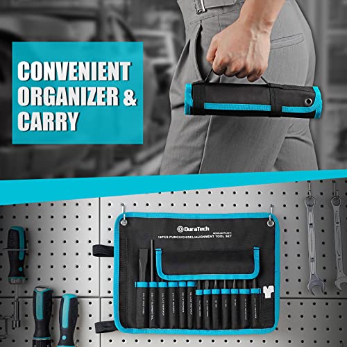 DURATECH 14 Piece Punch/Chisel/Alignment Tool Set & DURATECH 3-Piece Pry Bar Set, Including 8", 12" and 18"