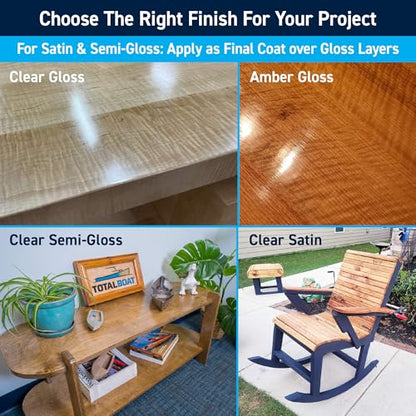 TotalBoat Halcyon Water-Based Marine Varnish for Wood - Clear Semi-Gloss Qt - color: Clear Semi-Gloss, size: Quart