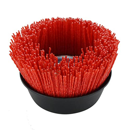 BHA 4" Abrasive Nylon Cup Brush, 5/8-11 Arbor for Angle Grinder, 120 Grit