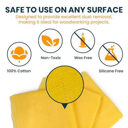 MāKRS Wood Finishing Prep Bundle – 3-Pack Staining Pads & 3-Pack Pro-Tack Cloths – Lint-Free Applicator Pads and Dust-Removing Tack Cloths for Wood Stains, Paints, and Finishes