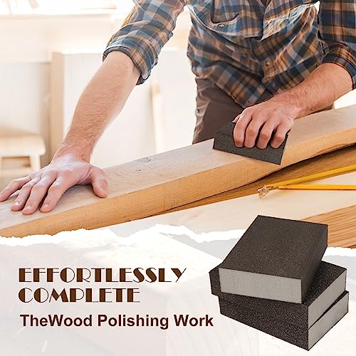 8pcs Sanding Blocks Assortment Kit, Sponge Sand Block Washable and Reusable, Wet & Dry Sandpaper Block for Wood Metal Drywall and Furniture Paint - 60/80/120/220 Grit - size: 60/80/120/220 Girts