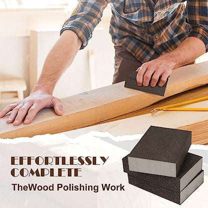 8pcs Sanding Blocks Assortment Kit, Sponge Sand Block Washable and Reusable, Wet & Dry Sandpaper Block for Wood Metal Drywall and Furniture Paint - 60/80/120/220 Grit - size: 60/80/120/220 Girts