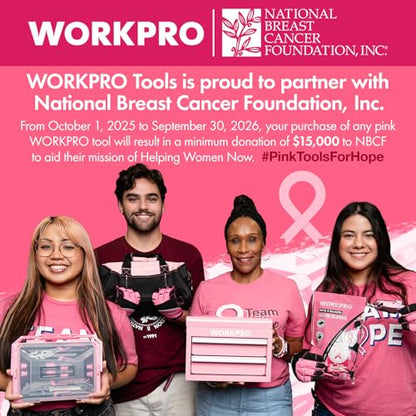 WORKPRO 4-Piece Mini Bar Clamps, 6"(2) & 4-1/2"(2) Wood Clamps, Pink Ribbon - color: Pink, size: 2PC 6" and 2PC 4-1/2" Bar Clamps