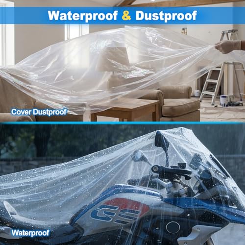 3 Pack Plastic Drop Cloths for Painting 9x12ft - color: 3-pack