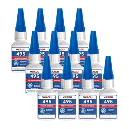 495 Super Glue Multi-Surface Instant Adhesive Clear 20g Suitable for Metal Rubber and Plastic 12 Pack - size: 495, style: 12 Pack