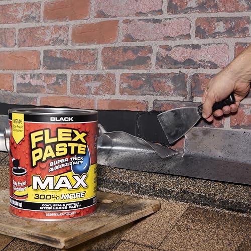 Flex Paste Rubberized Waterproof Sealant Paste, Black, MAX, 1-Pack - color: Black, size: MAX