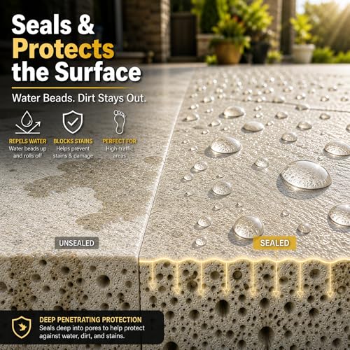 Wet Look Stone & Concrete Sealer, High Gloss for Pavers & Patios, 1 Quart - style: 1-Quart