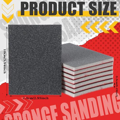 48 Pcs Sanding Sponge 3x4 Inch 120/180/240/320/400/600/800/1000/1200/1500/2000/2500 Grit Sandpaper Assortment, Wet/Dry Sandpaper,Reusable Sanding Blocks for Wood, Metal, Drywall,Polishing