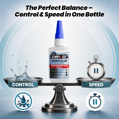 Fast & Control Wood Super Glue 2 oz, Medium CA Glue for Furniture Carpentry - size: 2 oz