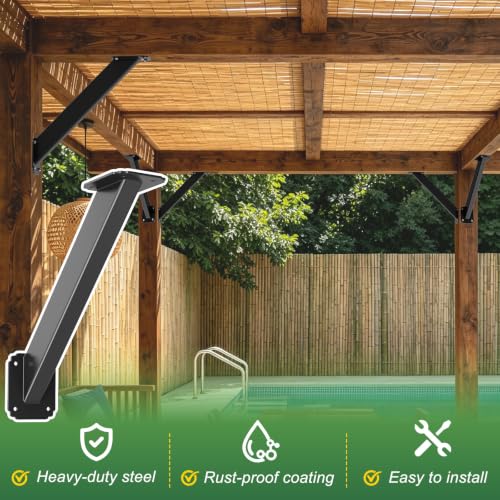 45 Degree Angle Support Bracket, Pergola Bracket Kit for 4x4 Wood Beams - size: 8Pack