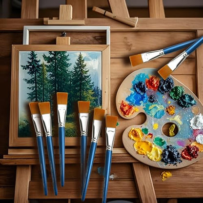 Great Andrew 12 PCS 1 inch Flat Paint Brushes for Acrylic Painting - size: 1-Inch