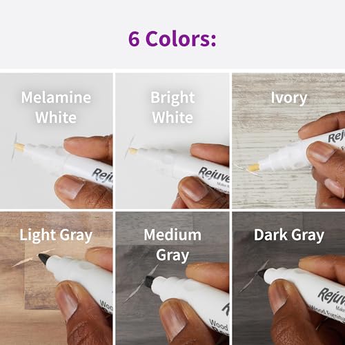 Rejuvenate Exact Match Wood Furniture & Floor Repair Markers 6 Ct, White - size: White/Gray (Pack of 1)