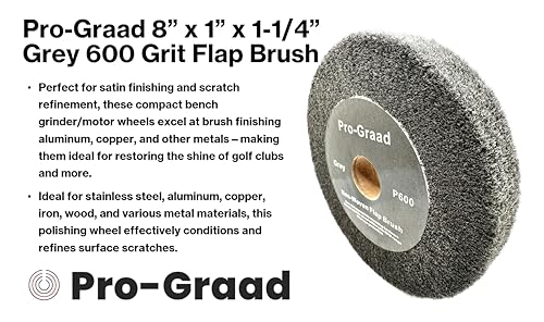 Flap Brush Finishing Wheel 8" x 1", Gray P600 Grit, 1 Pack - style: 8" x 1" x 1-1/4" Grey