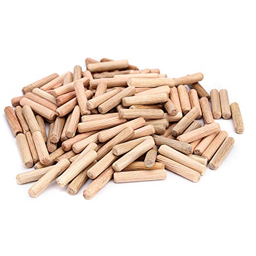 ZOENHOU 1000 PCS 3/8" x 1 1/2" Wooden Dowel Pins, Straight Dowel Rods Made of Hard Wood, Fluted Wood Dowel Plugs with Beveled Ends Tapered for Easy Insertion, Accessory Kit for Woodworking Furniture - size: 3/8" x 1 1/2"