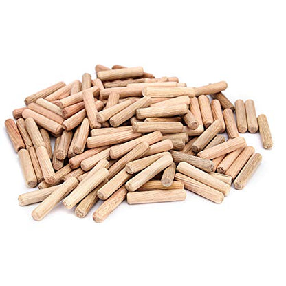 ZOENHOU 1000 PCS 3/8" x 1 1/2" Wooden Dowel Pins, Straight Dowel Rods Made of Hard Wood, Fluted Wood Dowel Plugs with Beveled Ends Tapered for Easy Insertion, Accessory Kit for Woodworking Furniture - size: 3/8" x 1 1/2"