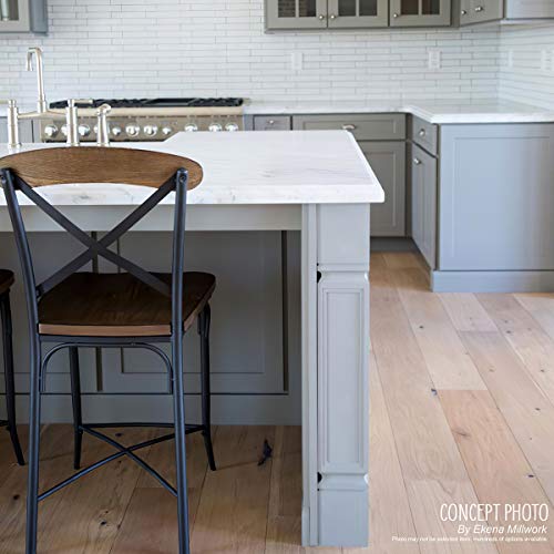 Ekena Millwork COL05X05X35KERW Kent Raised Panel Cabinet Column (Top Block: 6", Bottom Block: 7"), 5"W x 5"D x 35 1/2"H, Rubberwood - color: Rubberwood, size: 5-in. W x 5-in. D x 35.5-in. H