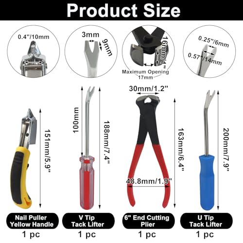 4Pcs Upholstery Staple Remover Kit - size: 4Pcs