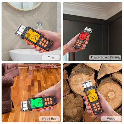 Proster Rechargeable Moisture Meter - 5 Modes Pinless 40mm Depth