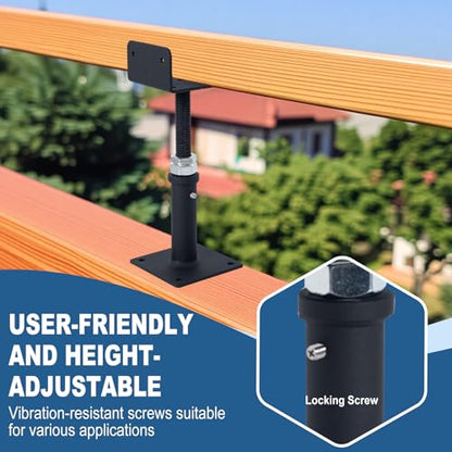 4 Pack U-Shaped Floor Jack, Heavy Duty Adjustable Steel Telepost with U-Head for 4x2, 4x4, 4x6 Joists, 6-9 Inch Adjustment Range, Screw Jack Post for Beam Support & Leveling - size: 6-9