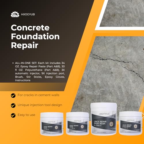 Concrete Foundation Crack Repair Kit, with Automatic Injector