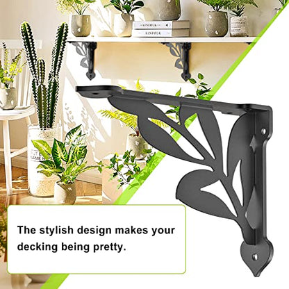 SELEWARE 2 Pack 12" Heavy Duty Shelf Brackets, Branch Decorative L Brackets - size: 12 Inch, style: Branch-2 pack