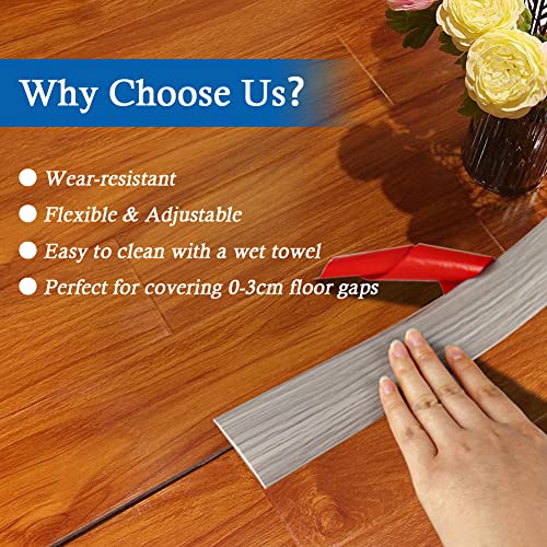 FONUNO Vinyl Floor Transition Strip Self Adhesive Threshold Strip 1.57" W - color: Gray, size: 4cm, 3.3Ft