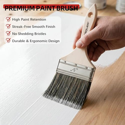 Wesquer Paint Brushes Flat Professional Limewash Paint Brush, Large Paint Brushes for Walls, Deck, Fence, Interior & Exterior House Painting (1.5&2&2.5 inch 6pcs) - size: 1.5&2&2.5 inch 6pcs