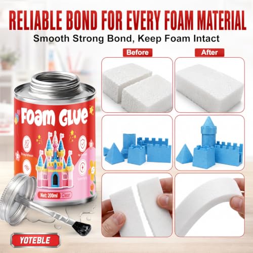 250ML Foam Glue with Brush Cap, High-Tack for Long-Lasting Bonding