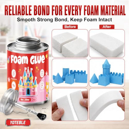 250ML Foam Glue with Brush Cap, High-Tack for Long-Lasting Bonding