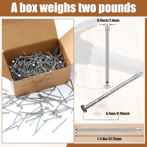 Tandefio 2 Pound Siding Nails 1-1/4 Inch Roofing Tile Slating Nail, Silver - color: Sliver, size: 1-1/4 Inch