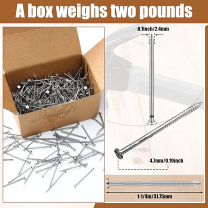 Tandefio 2 Pound Siding Nails 1-1/4 Inch Roofing Tile Slating Nail, Silver - color: Sliver, size: 1-1/4 Inch