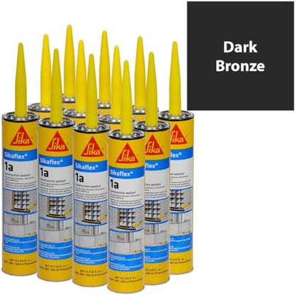 Sikaflex 1a Polyurethane Sealant Kit, Dark Bronze, Pack of 12 - color: Dark Bronze, size: Pack of 12