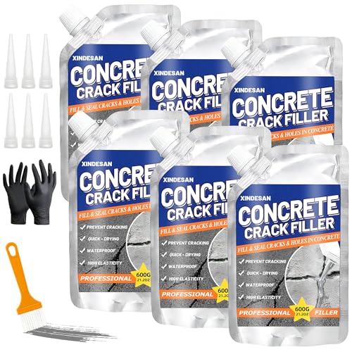 Concrete Crack Filler, 7.95LB Self-Leveling Cement Crack Repair - size: 6 Pcs, 7.95LB