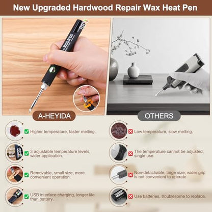 Vinyl Floor Repair Kit with Heated Pen – Filler for Scratches & Cracks - color: Black