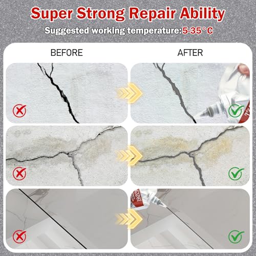 Concrete Crack Filler, Waterproof Repair Sealant for Driveways 2 PCS