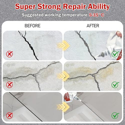 Concrete Crack Filler, Waterproof Repair Sealant for Driveways 2 PCS