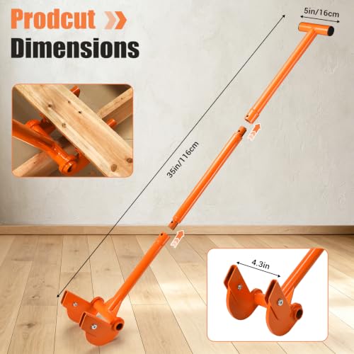 AugFir Non-Damaging Wooden Pallet Buster, Heavy Duty Deck Board Removal Tool with Articulating Pivot-action Head Design, for Deck, Pallet, Wood Board Removal Without Lower Back & Knee Pain (48 inches) - size: 48 inches