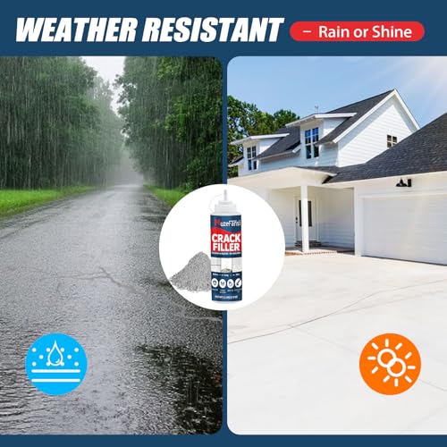 Concrete Crack Filler, Concrete Crack Sealant, 1.1LB Cement Powder for Concrete Crack Filling and Surface Patching, Mix with Water or Sand, Grey Cement Crack Filler for Walls, Floors, Driveways