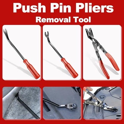 Keze 24Pcs Trim Removal Tool Set with Pick & Clip Removal Tool - Red - color: Red-Auto Trim Removal Tool Kit