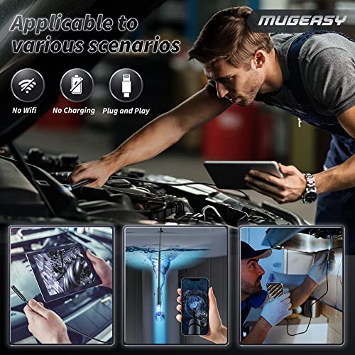 Endoscope Camera with Light, 1920P HD Borescope with 8 Lights (Single Lens)