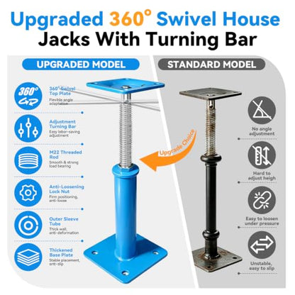 11" - 16" House Jacks for Leveling, 4 Pack Screw Jacks Post - color: Blue, size: 11"-16"