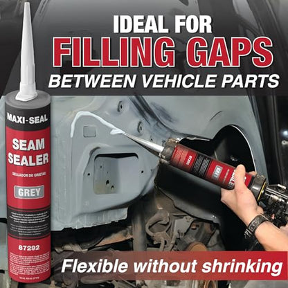 Maxi-Seal Gray Polyurethane Seam Sealer (12-Pack, 10.5oz Tube) | Durable & Flexible Auto Body Joint Compound | Brushable Automotive Filler to Duplicate OEM Finish (87292) - style: 12 Pack