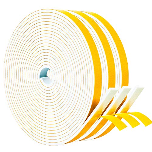 Yotache Weather Stripping Door Seal Strip White 3/8" x1/8", 50Ft Total - size: 3/8"x1/8"x 50FT